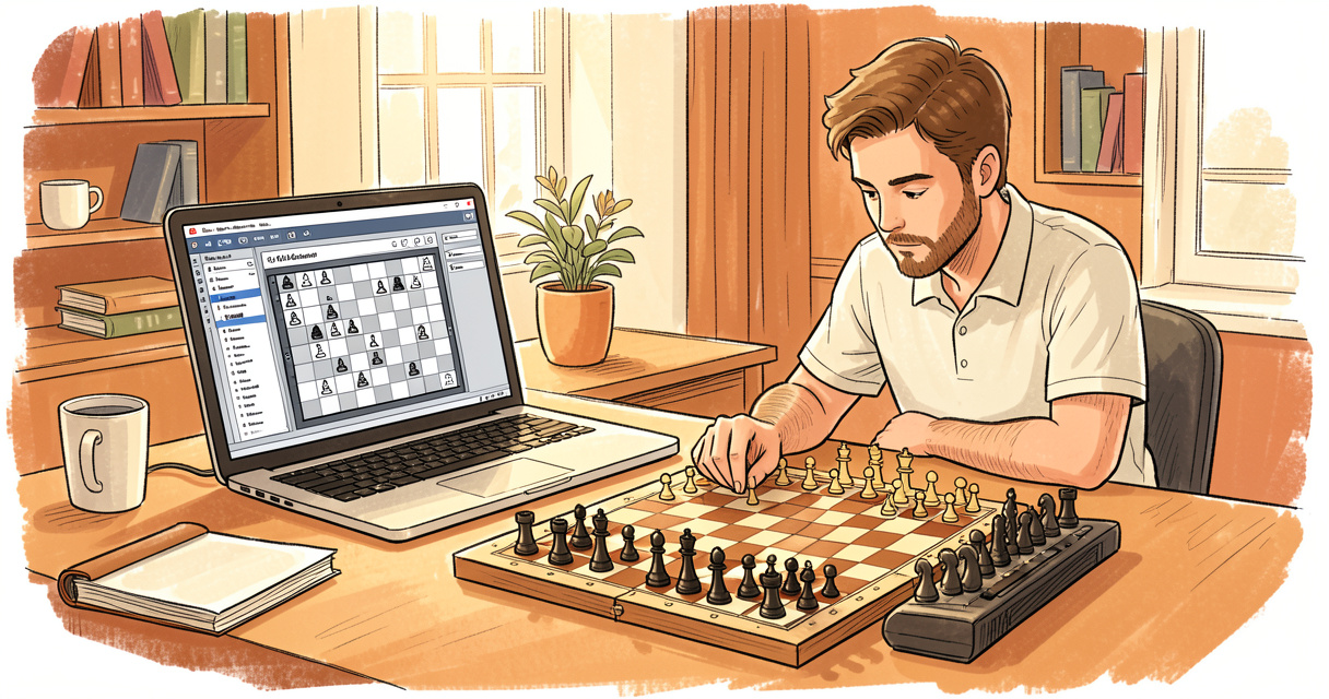 Étudier les ouvertures d'échecs en 2026 avec un ordinateur et un échiquier