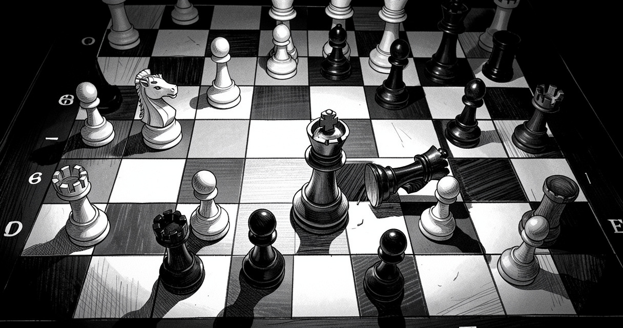 Position du mat du berger avec la dame blanche en f7 capturant le pion et faisant échec au roi noir