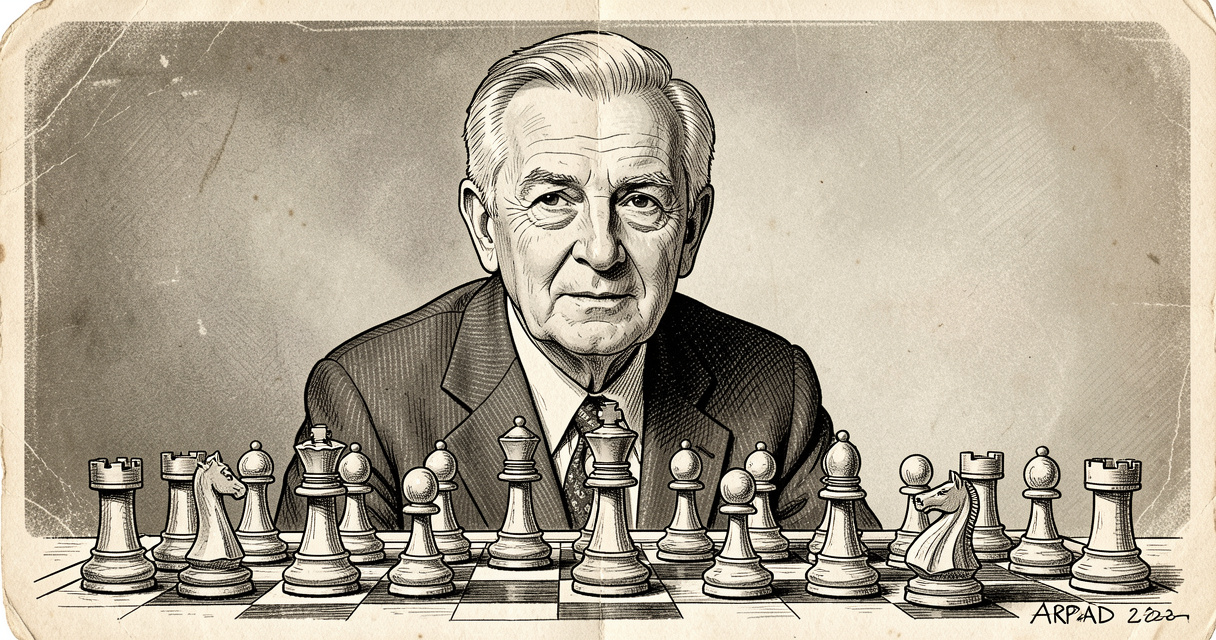 Portrait d'Arpad Elo, inventeur du système de notation Elo pour les échecs