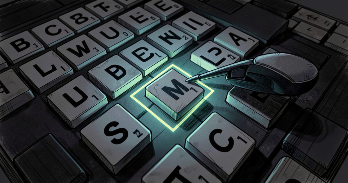 Tuiles de Scrabble lumineuses sur plateau virtuel du site Clicmouse