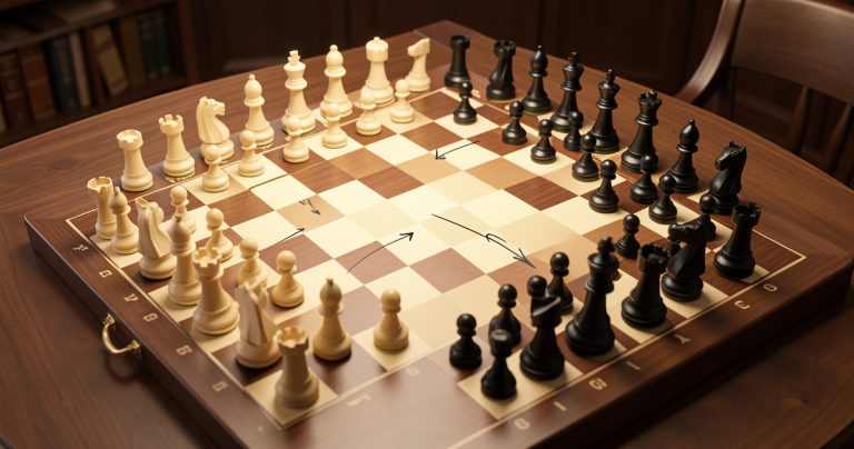 Échiquier illustrant le centre, l'aile roi et l'aile dame pour construire une stratégie aux échecs.