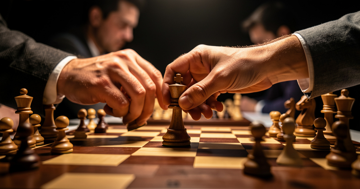 Joueur d'échecs concentré en tournoi, les échecs un sport de l'esprit