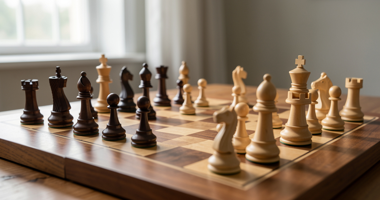 Classement échecs mondial : pièces sur un échiquier en pleine partie