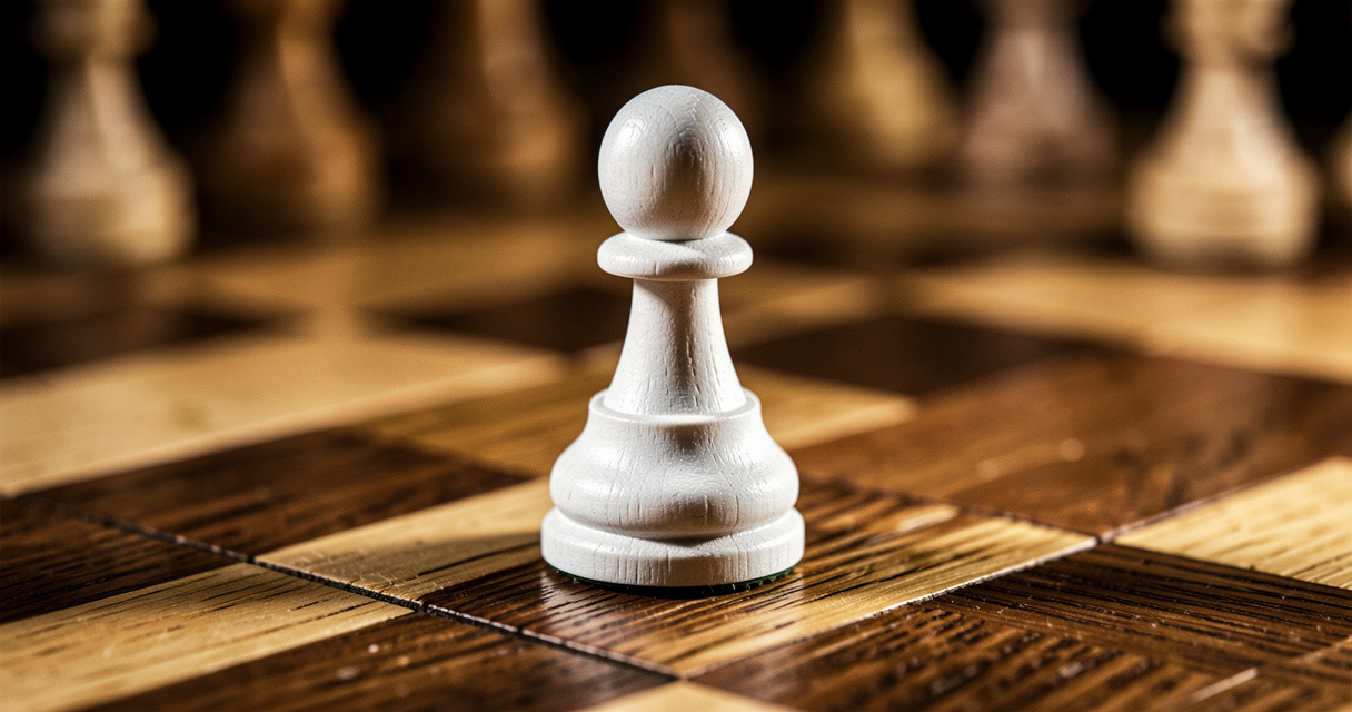 Position d'un pion isolé sur une case de l'échiquier aux échecs